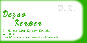 dezso kerper business card